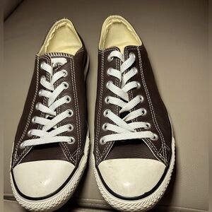 Converse Leather All Stars - Lo Ox - Mens 9 Womens 11 - Dark Root Brown